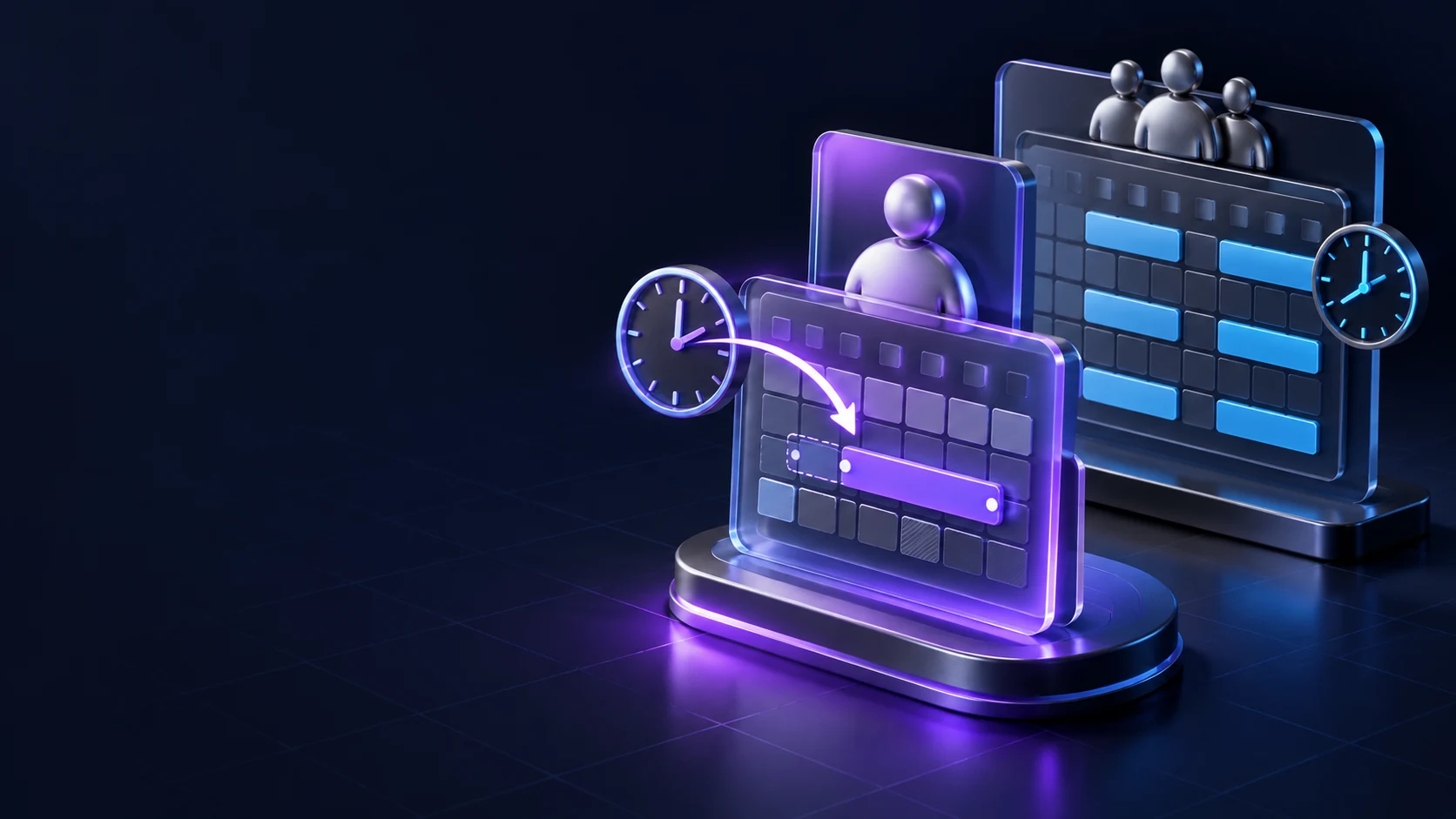 Тематическая 3D-иллюстрация: Задать отклонения в индивидуальном графике сотрудника
