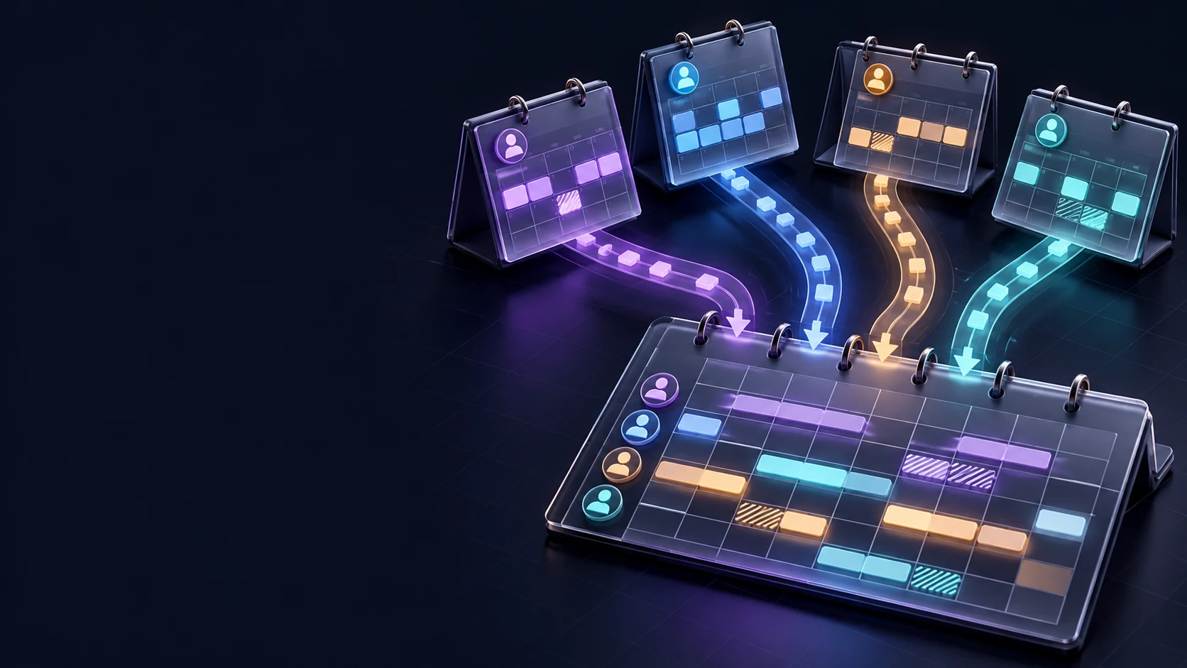 Тематическая 3D-иллюстрация: Заполнить табель по графикам работы сотрудников