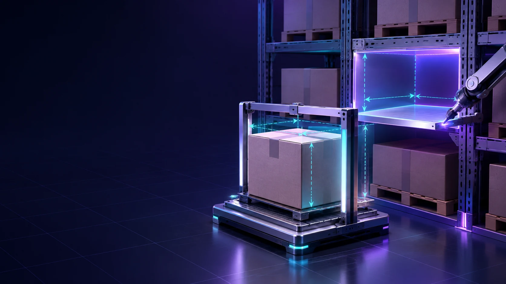 Размеры и вес упаковки сопоставляются с вместимостью выбранной складской ячейки.