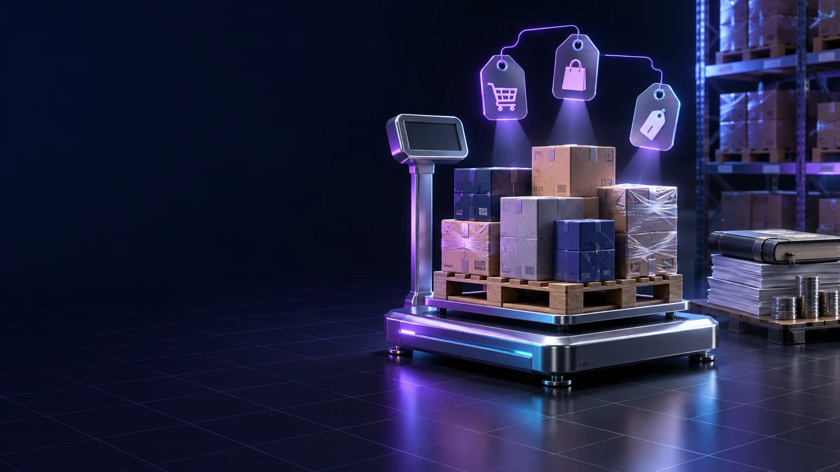 Тематическая 3D-иллюстрация: Как оценить склад по выбранному виду цен