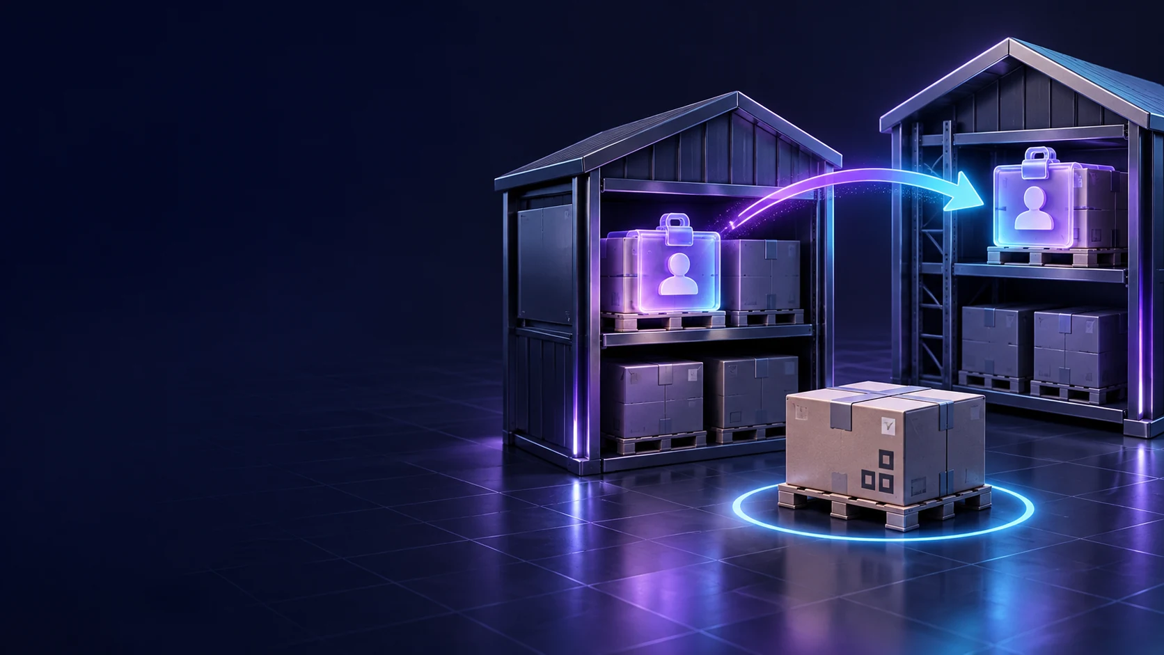 Тематическая 3D-иллюстрация: Как переразместить резерв заказа на другой склад