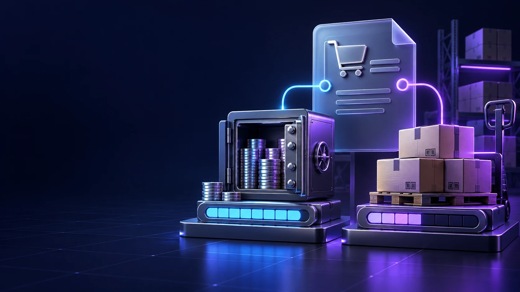 Тематическая 3D-иллюстрация: Как сопоставить поступление и оплату закупочных заказов
