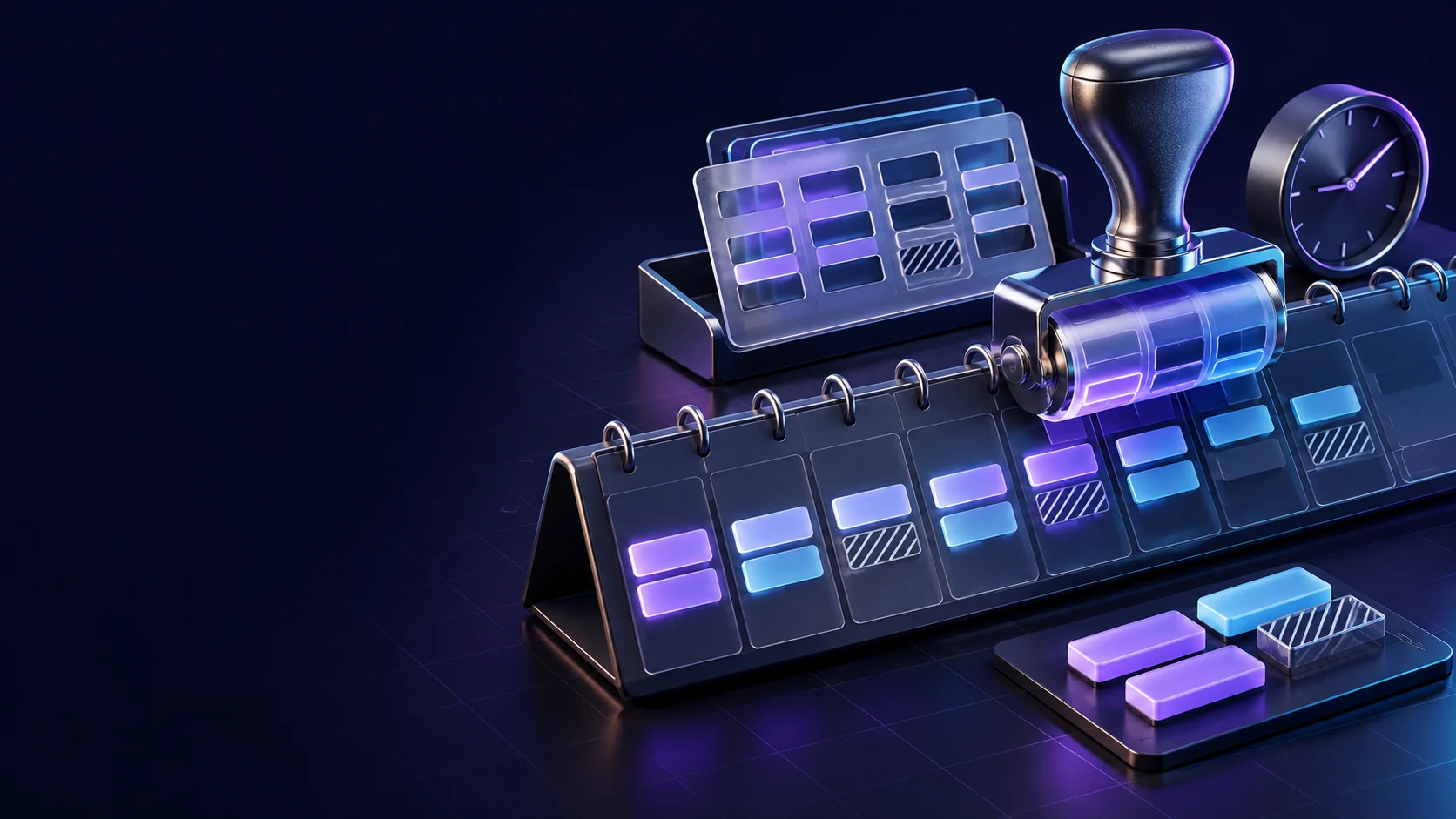 Тематическая 3D-иллюстрация: Как заполнить общий график работы сотрудников